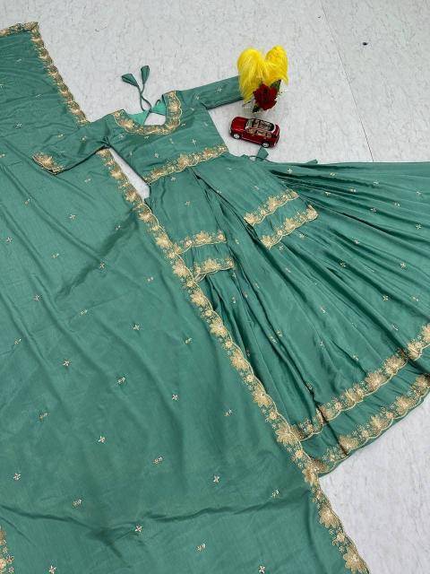 Launching Wedding wear PC 552 Chinon Rama Blue Designer lehenga choli wholesale